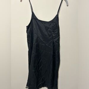 Elegant Black Satin Slip Dress